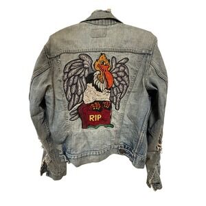 Vintage 70s Levi's Trucker III WPL 423 USA Custom Buzzard Denim Biker Jacket